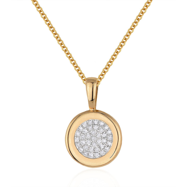 Madison L 14K Rose Gold Diamond Round Pendant - style N1034P