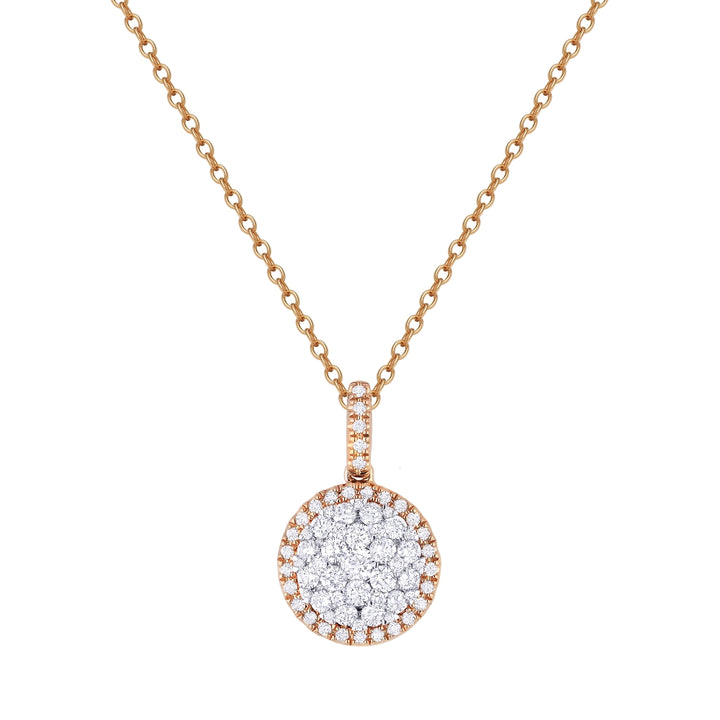 Madison L 14K Rose Gold Diamond Round Pendant - style N1040P
