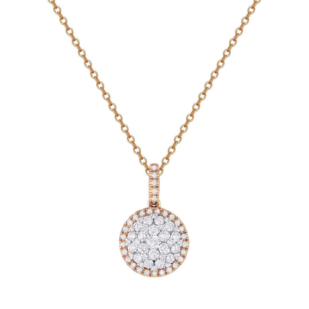 Beautiful Hand Crafted 14K Rose Gold White Diamond Lumina Collection Pendant