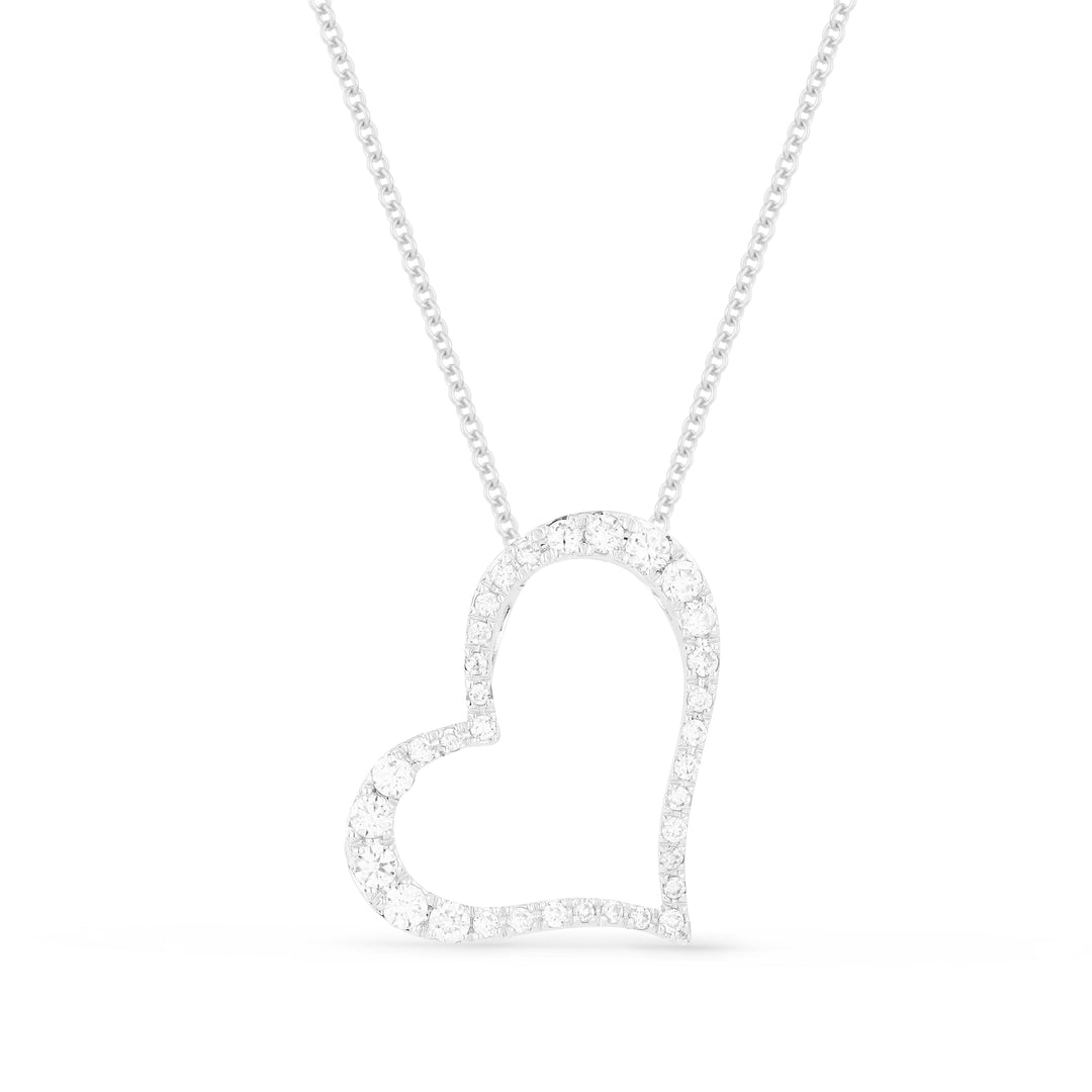 Beautiful Hand Crafted 14K White Gold White Diamond Milano Collection Pendant