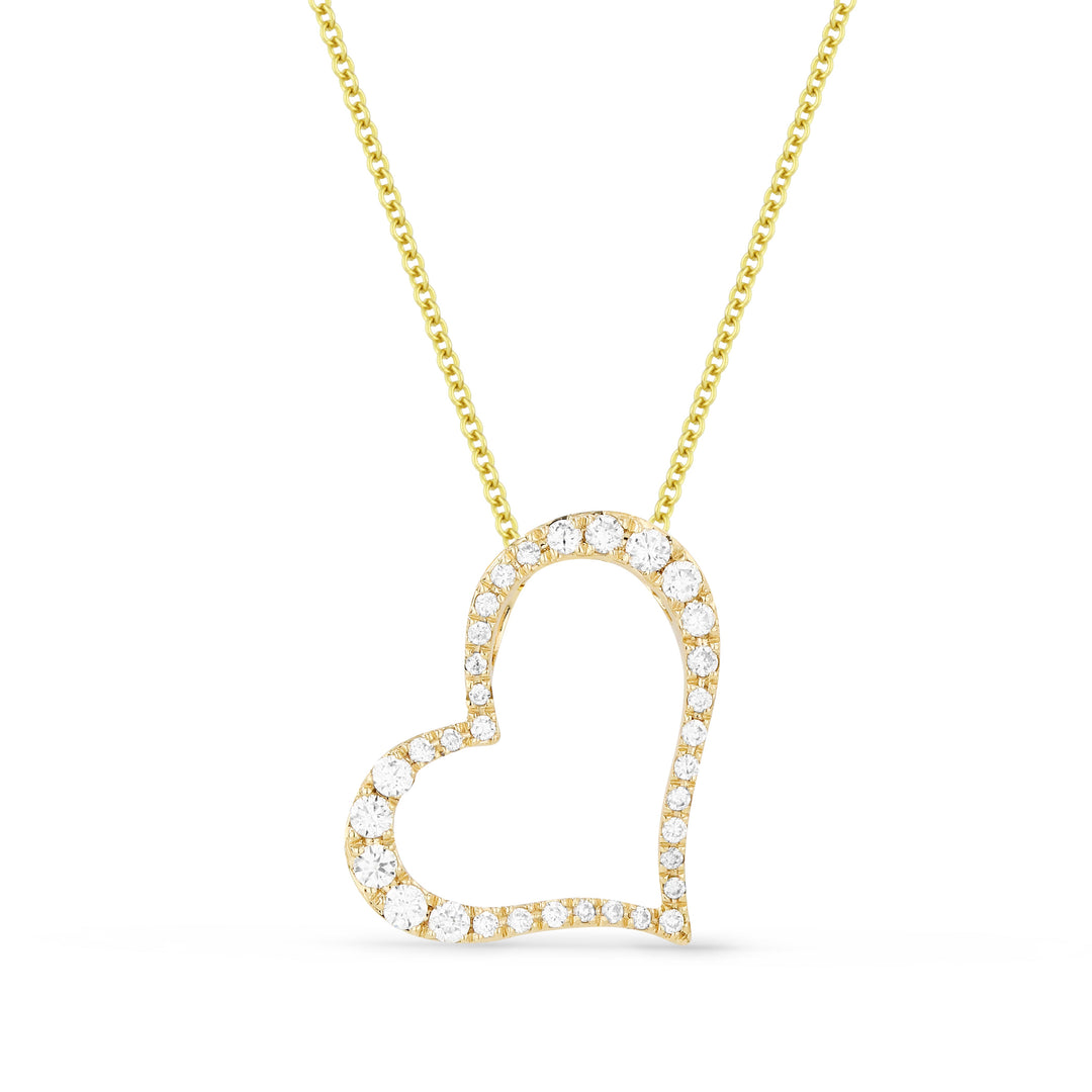 Beautiful Hand Crafted 14K Yellow Gold White Diamond Milano Collection Pendant