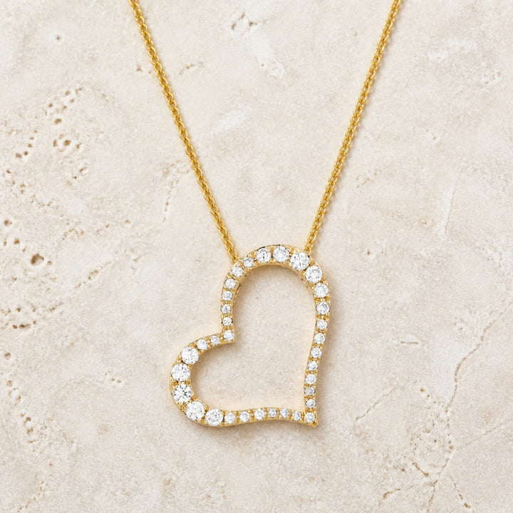 N1042 - 14K Gold Diamond Heart Pendant