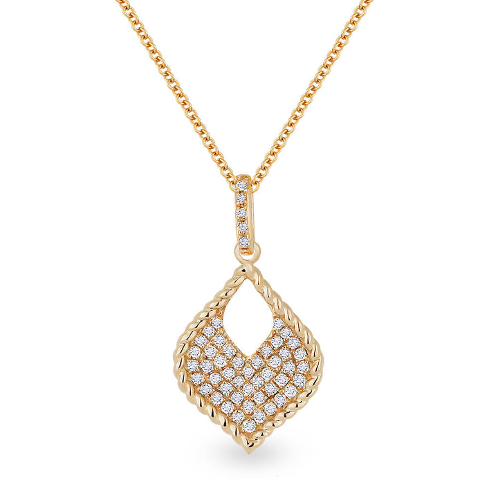 Beautiful Hand Crafted 14K Rose Gold White Diamond Milano Collection Pendant