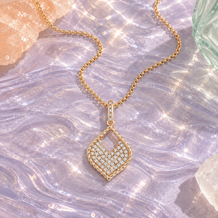 N1048 - 14K Gold Diamond Marquise Pendant