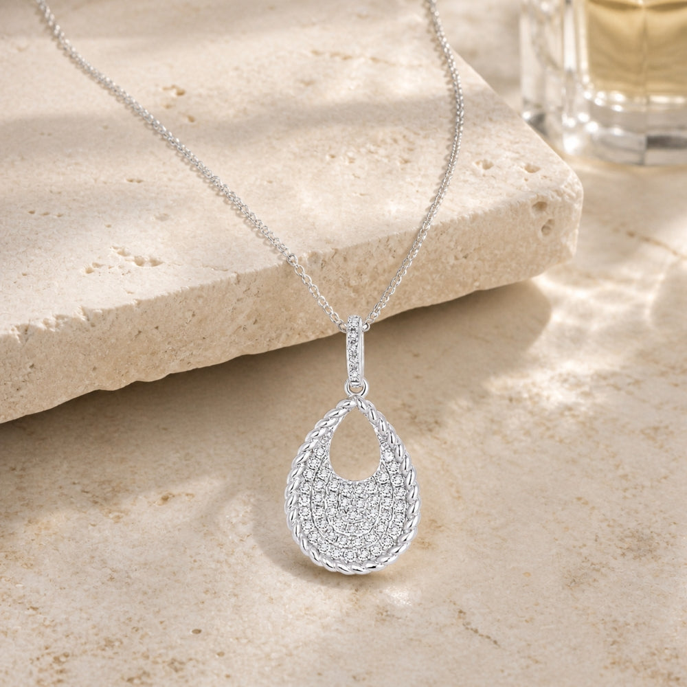 N1049 - 14K Gold Diamond Pear Pendant