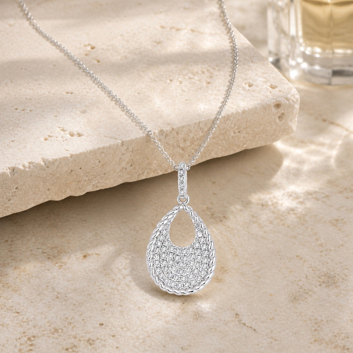 N1049 - 14K Gold Diamond Pear Pendant