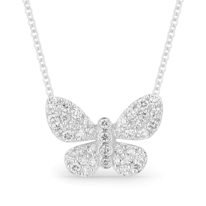 Beautiful Hand Crafted 14K White Gold White Diamond Milano Collection Necklace