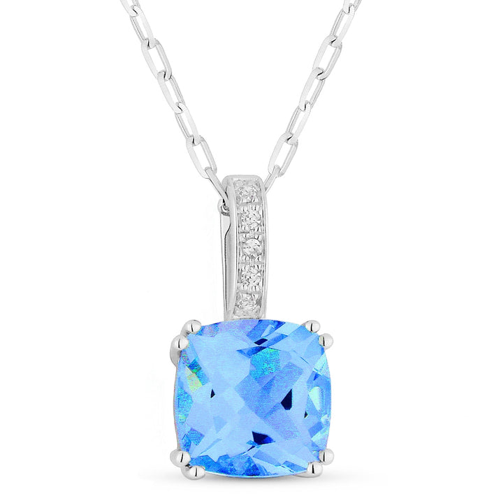 White Gold / Swiss Blue Topaz