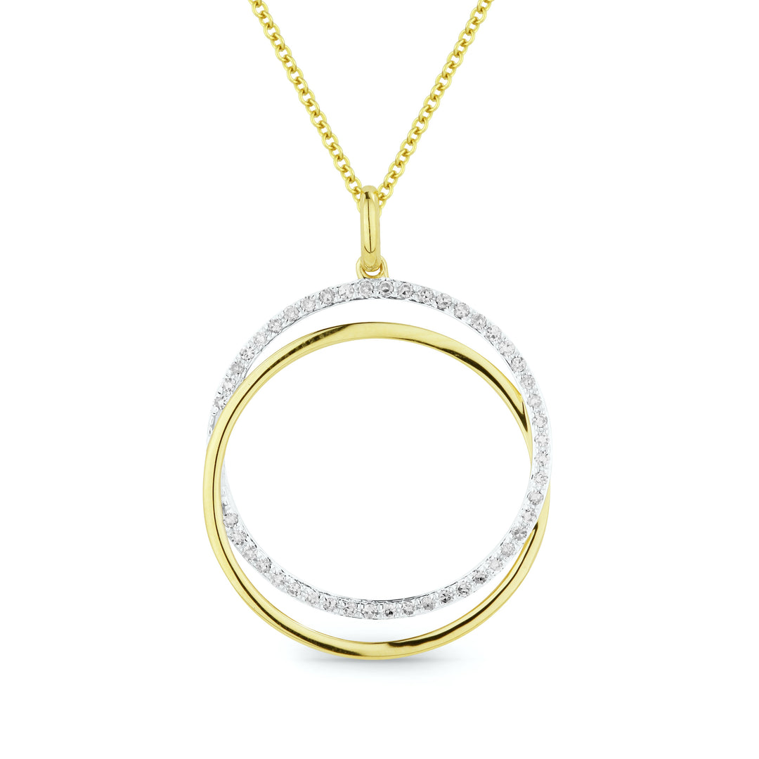 Beautiful Hand Crafted 14K Yellow Gold White Diamond Milano Collection Pendant