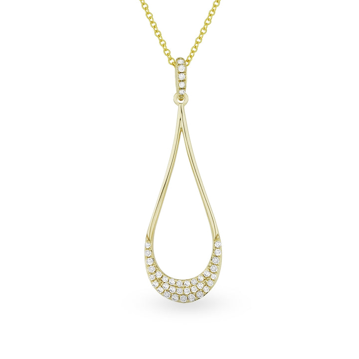 Beautiful Hand Crafted 14K Yellow Gold White Diamond Milano Collection Pendant