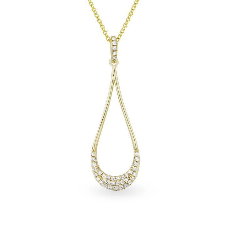 Beautiful Hand Crafted 14K Yellow Gold White Diamond Milano Collection Pendant