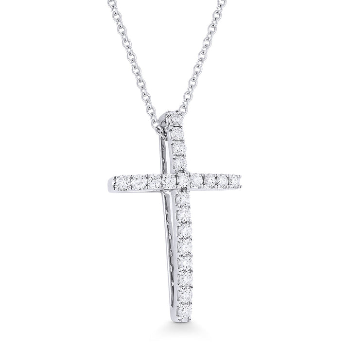 Beautiful Hand Crafted 14K White Gold White Diamond Religious Collection Pendant