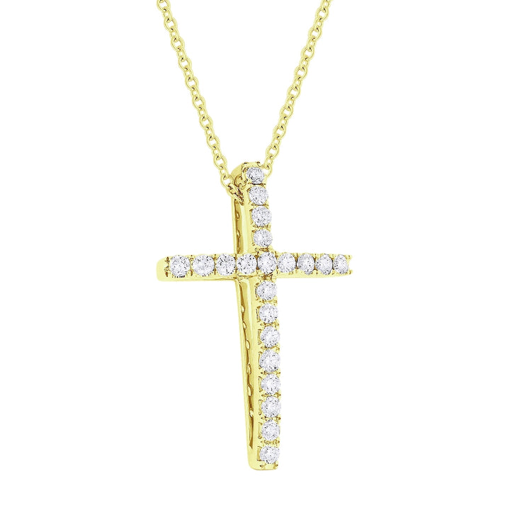 Beautiful Hand Crafted 14K Yellow Gold White Diamond Religious Collection Pendant