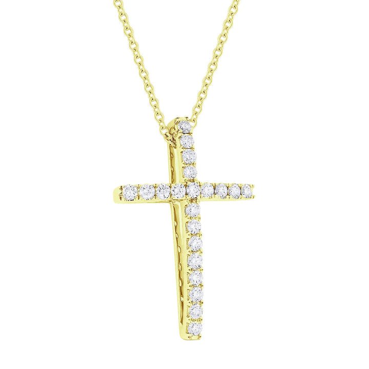 Beautiful Hand Crafted 14K Yellow Gold White Diamond Religious Collection Pendant