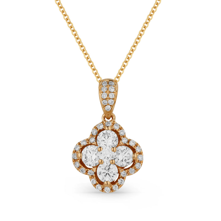 Beautiful Hand Crafted 14K Rose Gold White Diamond Lumina Collection Pendant