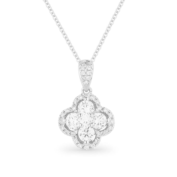 Beautiful Hand Crafted 14K White Gold White Diamond Lumina Collection Pendant