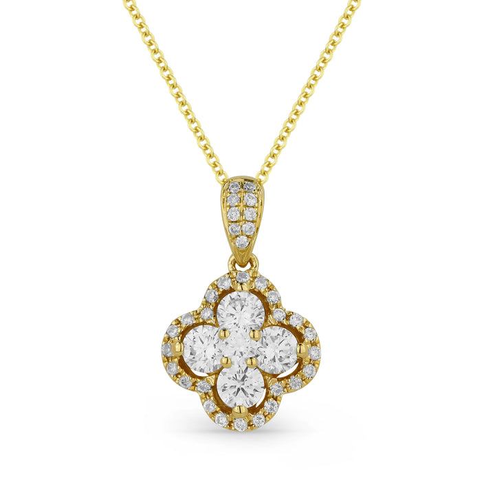 Beautiful Hand Crafted 14K Yellow Gold White Diamond Lumina Collection Pendant