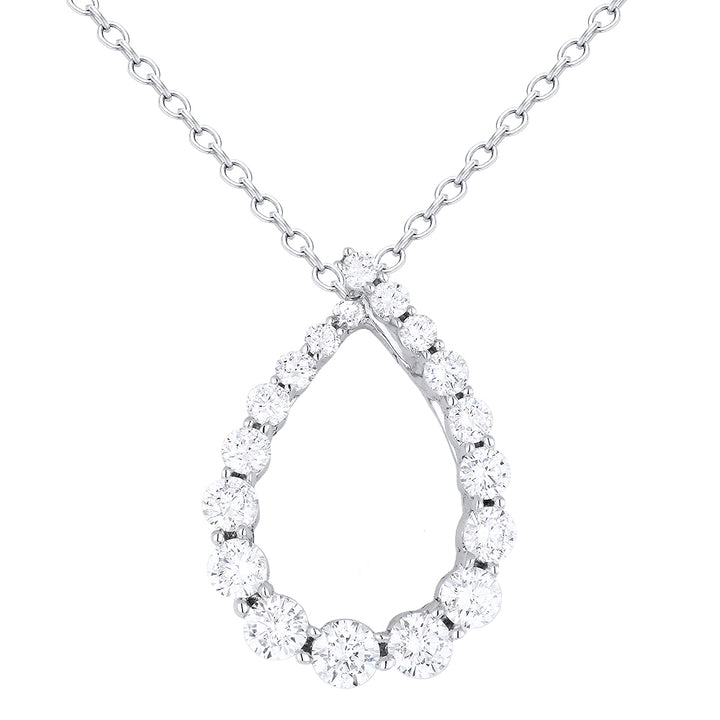 N1083 - 14K White Gold Diamond Pear Pendant