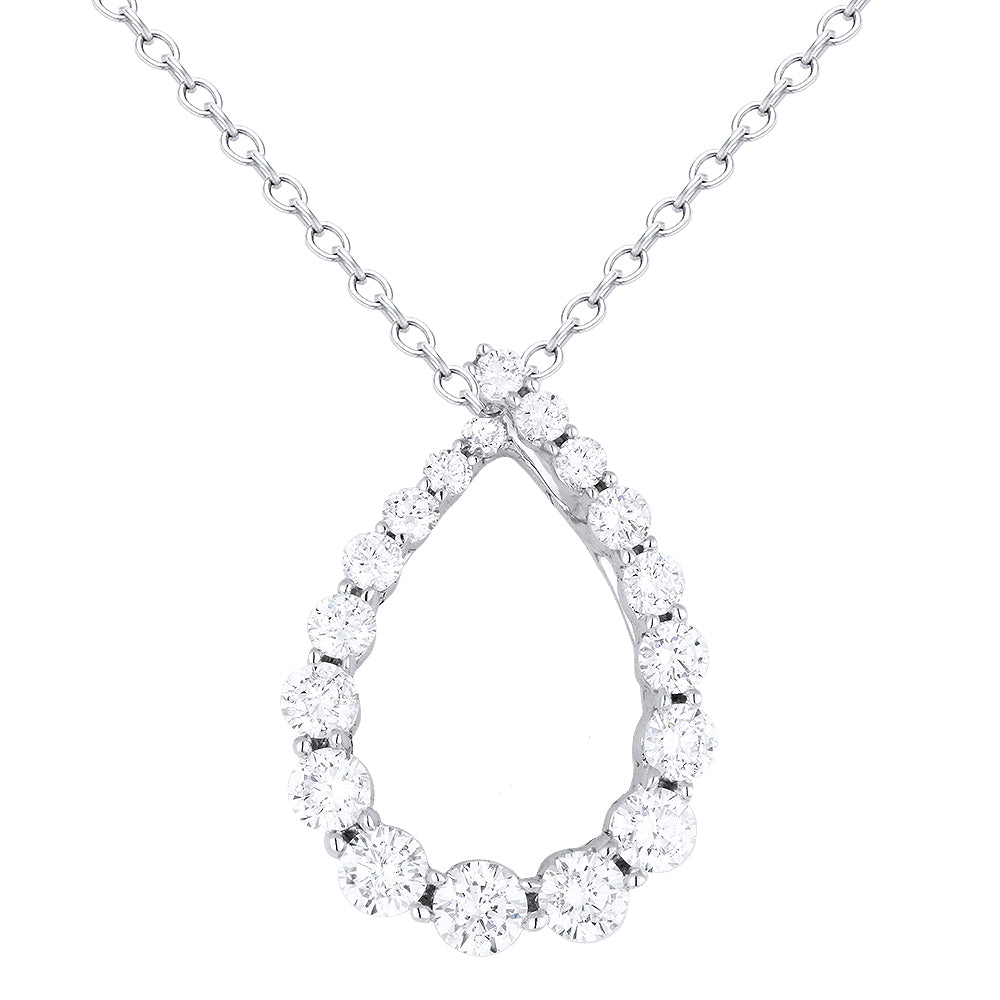 Beautiful Hand Crafted 14K White Gold White Diamond Milano Collection Pendant
