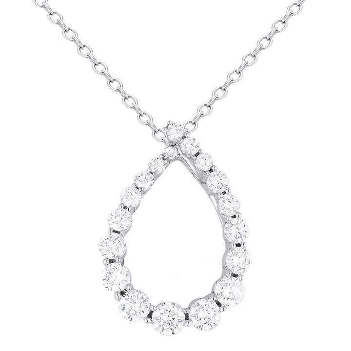 Madison L 14K White Gold Diamond Pear Pendant - style N1083W
