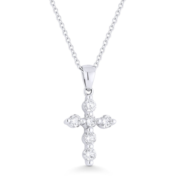 Beautiful Hand Crafted 14K White Gold White Diamond Religious Collection Pendant