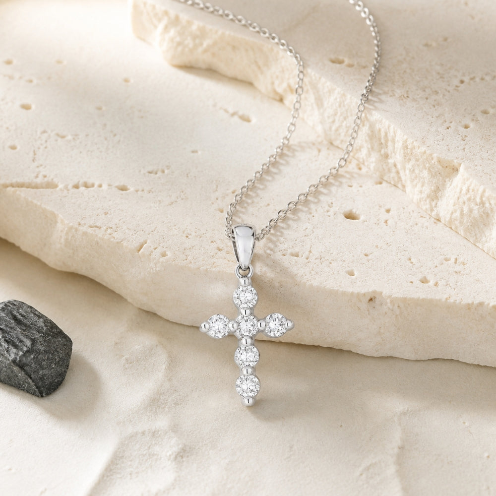 N1084 - 14K Gold Diamond Crucifix Cross Pendant