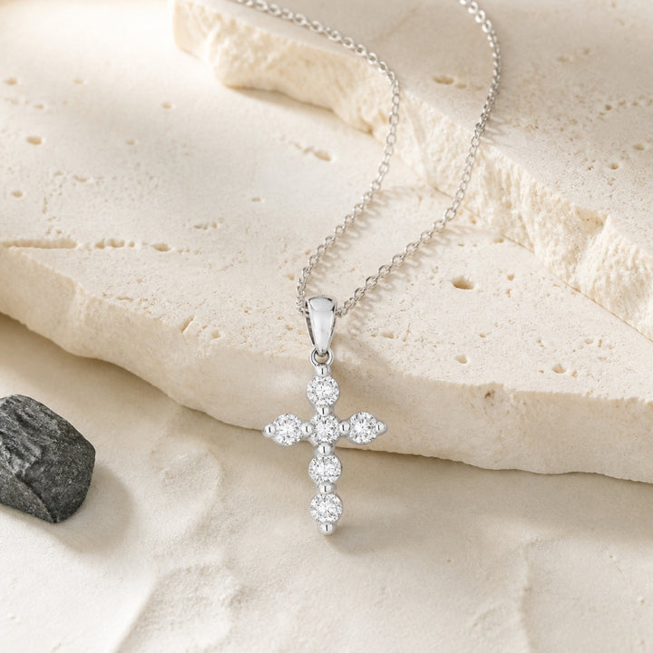 N1084 - 14K Gold Diamond Crucifix Cross Pendant