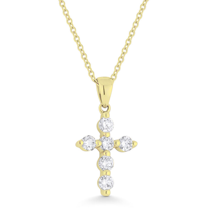 Beautiful Hand Crafted 14K Yellow Gold White Diamond Religious Collection Pendant