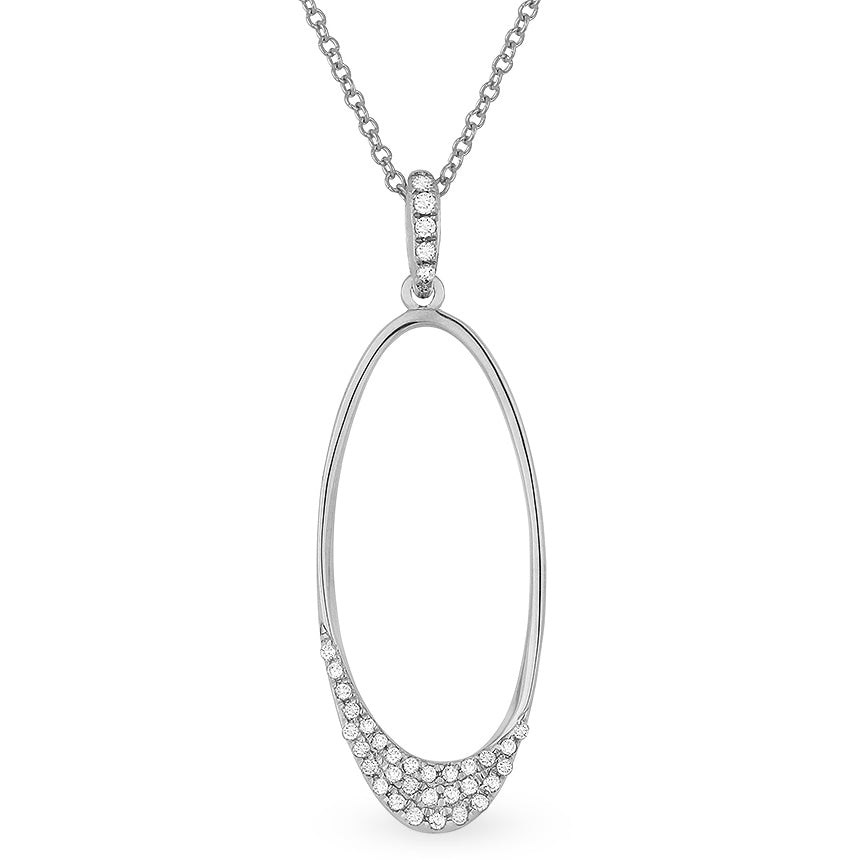 Beautiful Hand Crafted 14K White Gold White Diamond Milano Collection Pendant