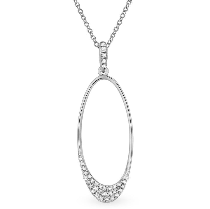 Beautiful Hand Crafted 14K White Gold White Diamond Milano Collection Pendant