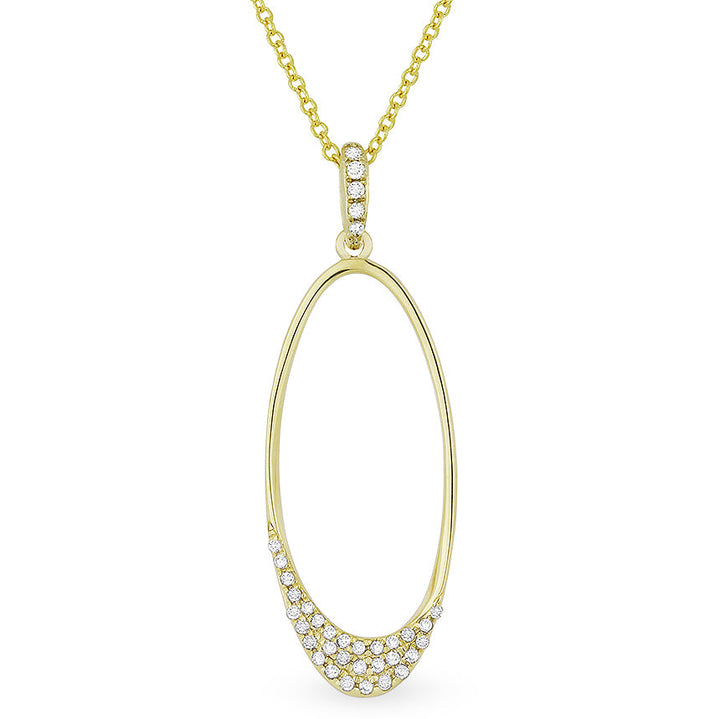 Beautiful Hand Crafted 14K Yellow Gold White Diamond Milano Collection Pendant