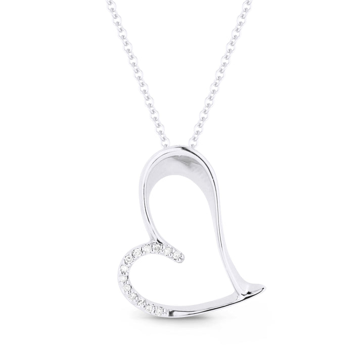 Beautiful Hand Crafted 14K White Gold White Diamond Milano Collection Pendant