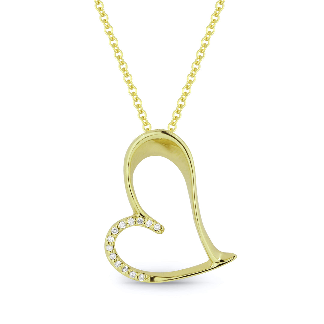 Beautiful Hand Crafted 14K Yellow Gold White Diamond Milano Collection Pendant