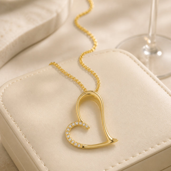 N1127 - 14K Gold Diamond Heart Pendant