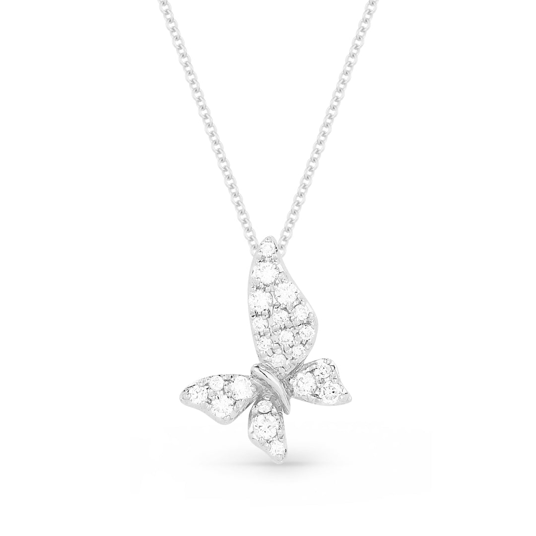 Beautiful Hand Crafted 14K White Gold White Diamond Milano Collection Pendant