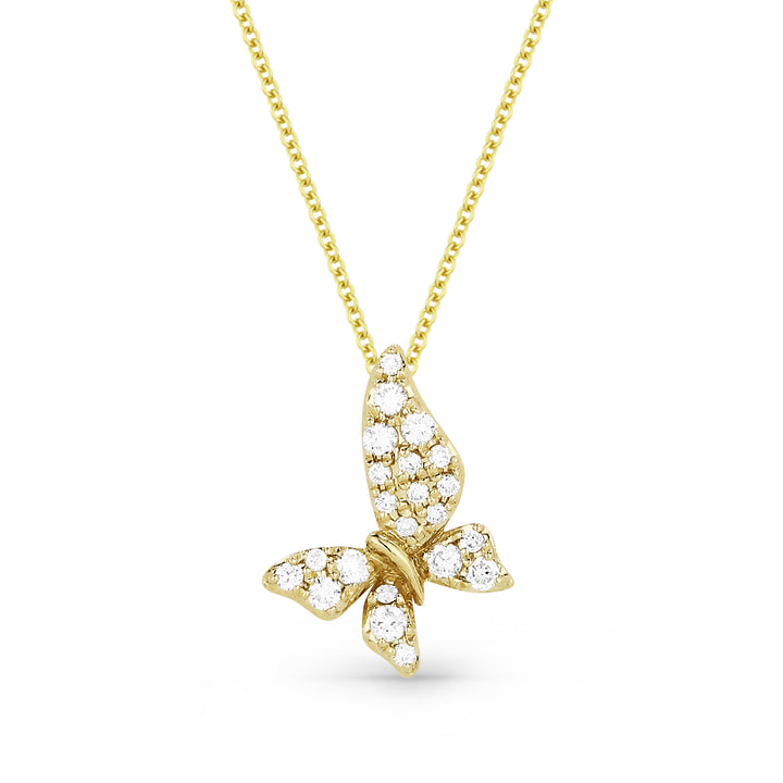 Beautiful Hand Crafted 14K Yellow Gold White Diamond Milano Collection Pendant