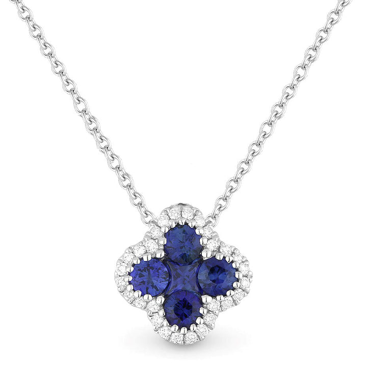 Beautiful Hand Crafted 18K White Gold  Sapphire And Diamond Arianna Collection Pendant
