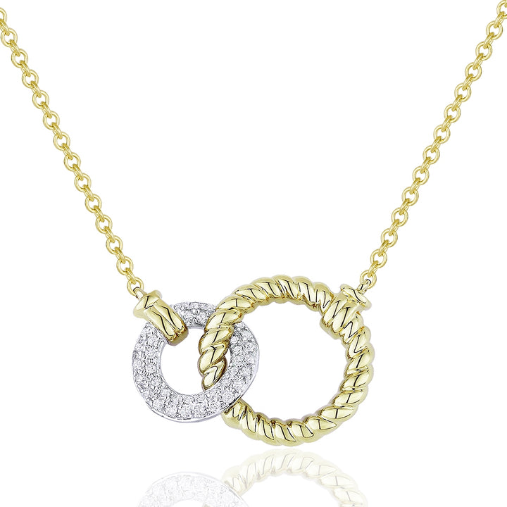 Madison L 14K Two Tone Gold Diamond Necklace - style N1137WY
