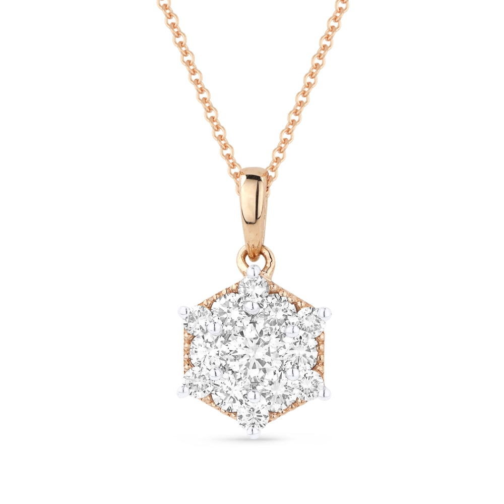 Beautiful Hand Crafted 14K Two Tone Gold White Diamond Lumina Collection Pendant