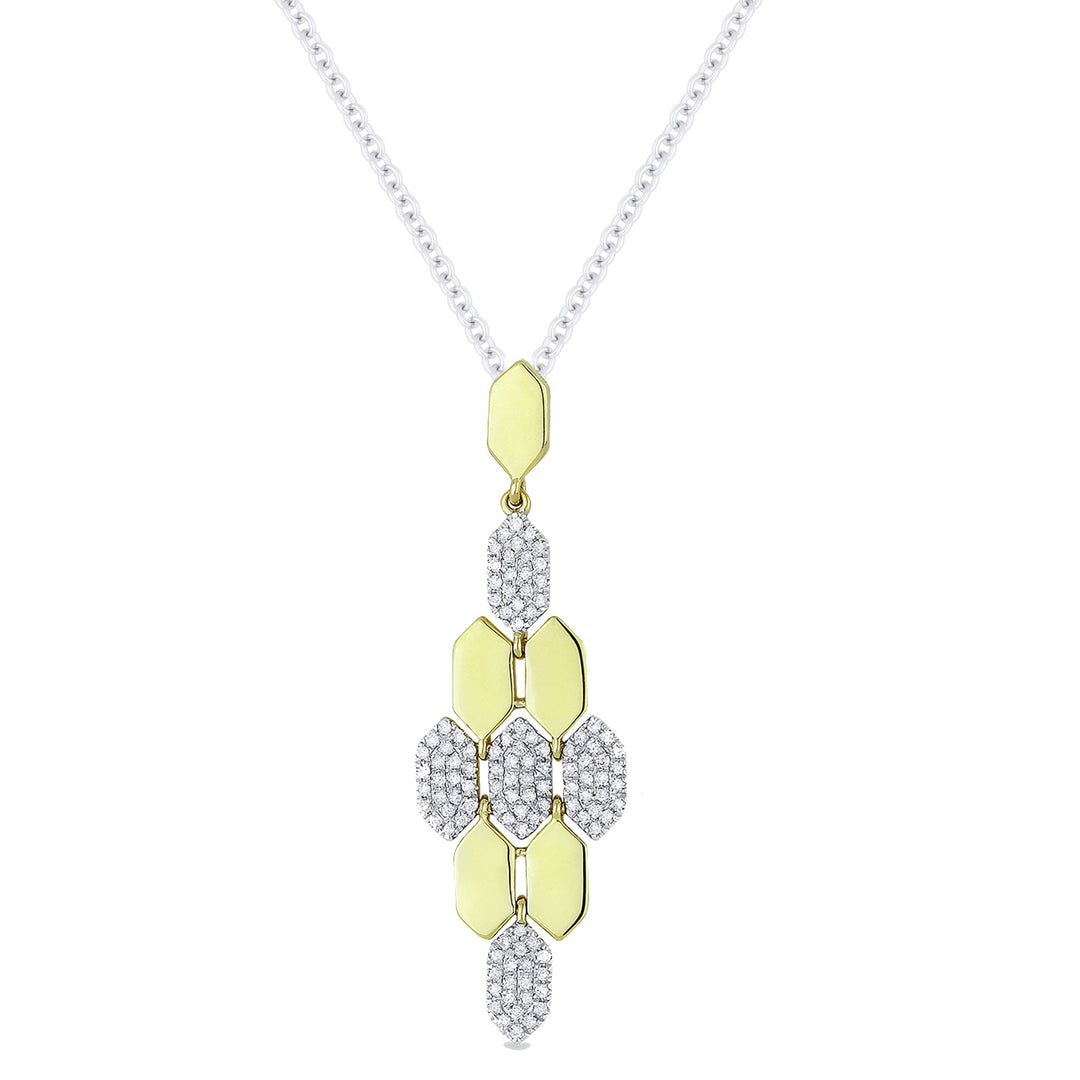 Beautiful Hand Crafted 14K Yellow Gold White Diamond Milano Collection Pendant