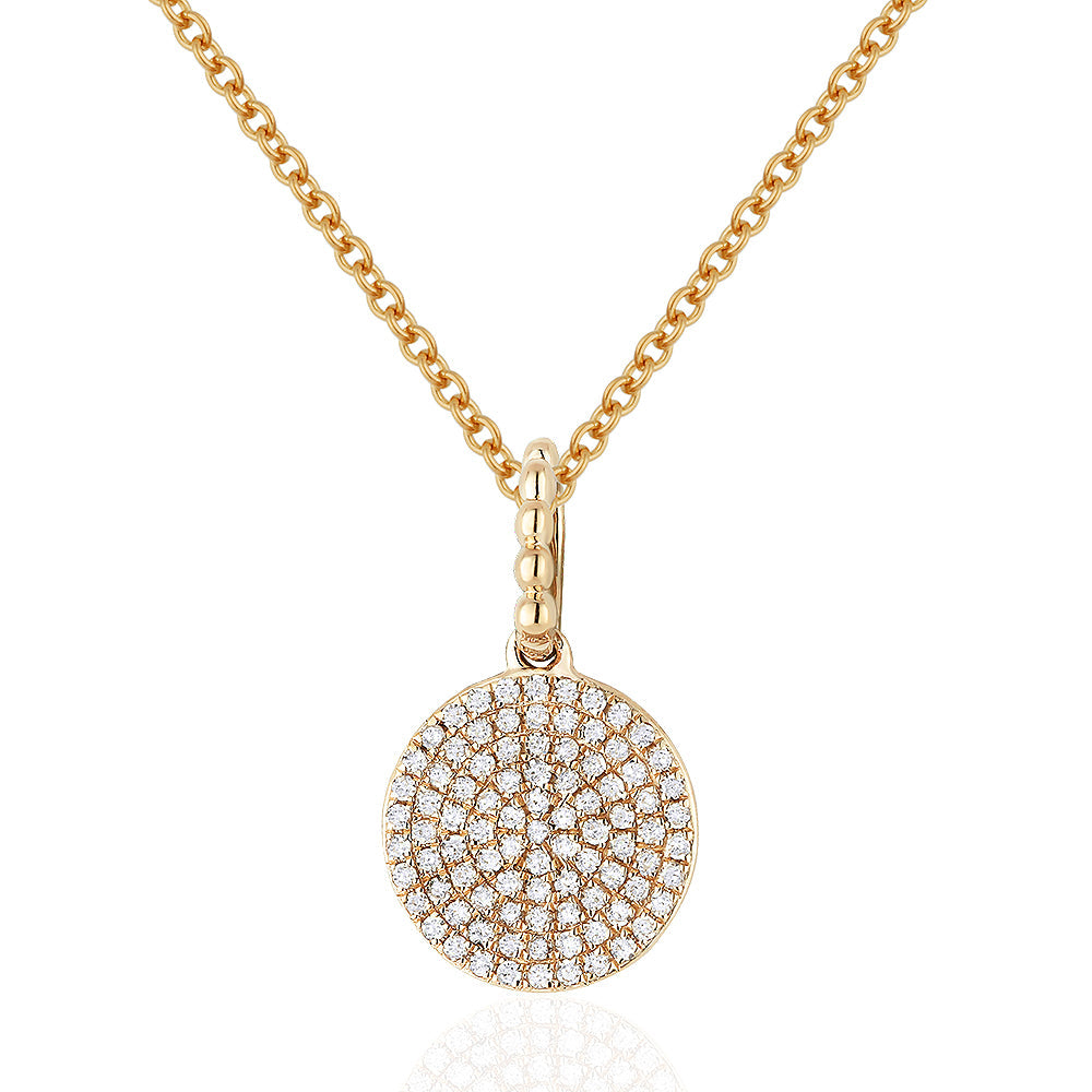 Beautiful Hand Crafted 14K Rose Gold White Diamond Milano Collection Pendant