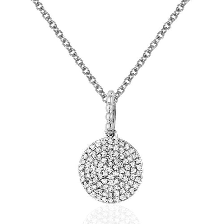 Beautiful Hand Crafted 14K White Gold White Diamond Milano Collection Pendant