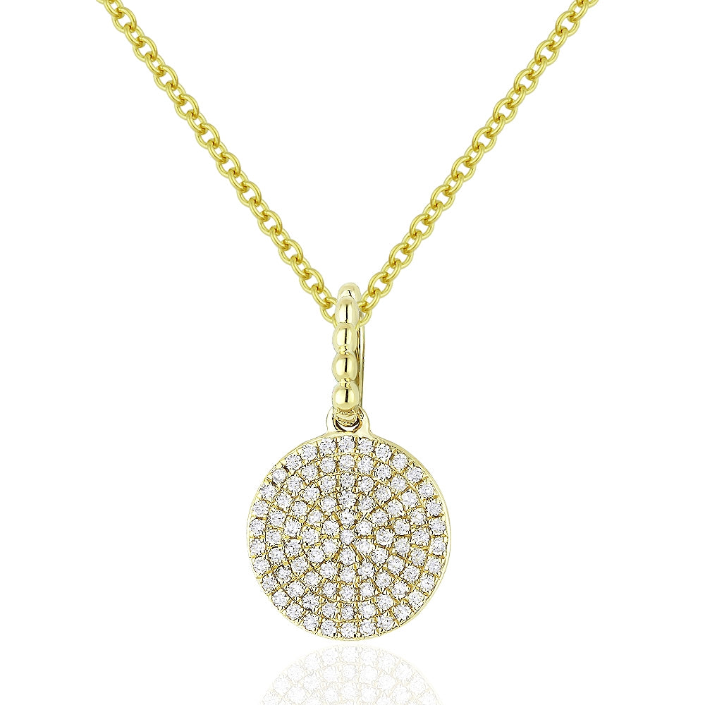 Beautiful Hand Crafted 14K Yellow Gold White Diamond Milano Collection Pendant