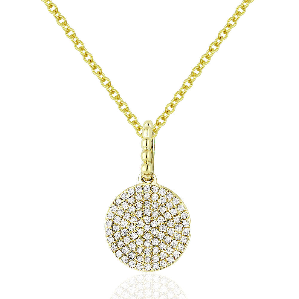 Beautiful Hand Crafted 14K Yellow Gold White Diamond Milano Collection Pendant