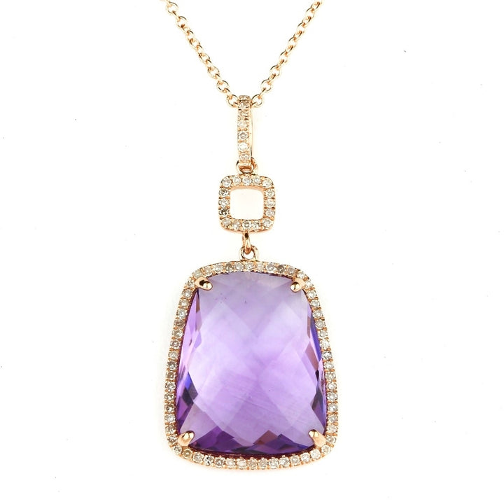 Madison L 14K Rose Gold Amethyst Pendant - style N1175AMP