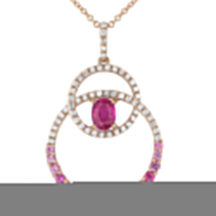 Beautiful Hand Crafted 14K Rose Gold  Pink Sapphire And Diamond Arianna Collection Pendant