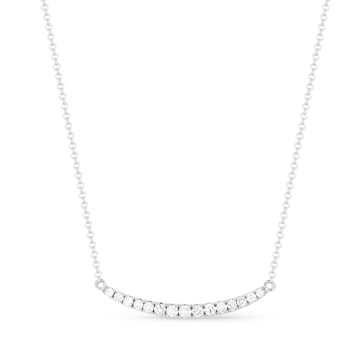 Beautiful Hand Crafted 14K White Gold White Diamond Milano Collection Necklace