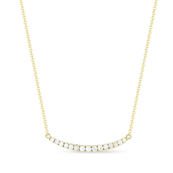 Beautiful Hand Crafted 14K Yellow Gold White Diamond Milano Collection Necklace