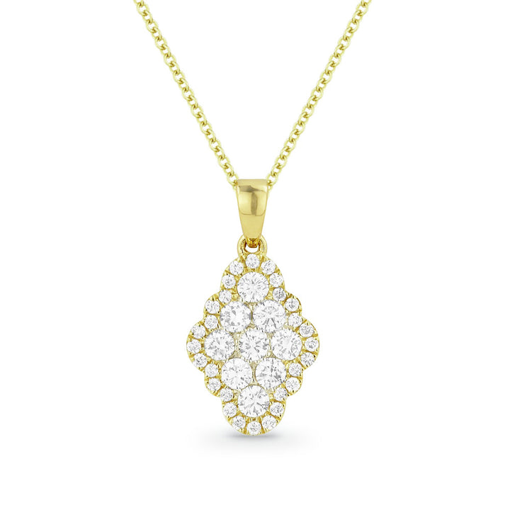 Beautiful Hand Crafted 14K Yellow Gold White Diamond Lumina Collection Pendant