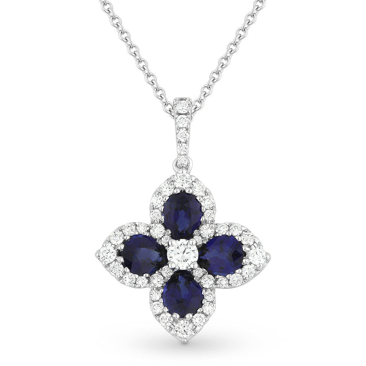 Beautiful Hand Crafted 18K White Gold  Sapphire And Diamond Arianna Collection Pendant